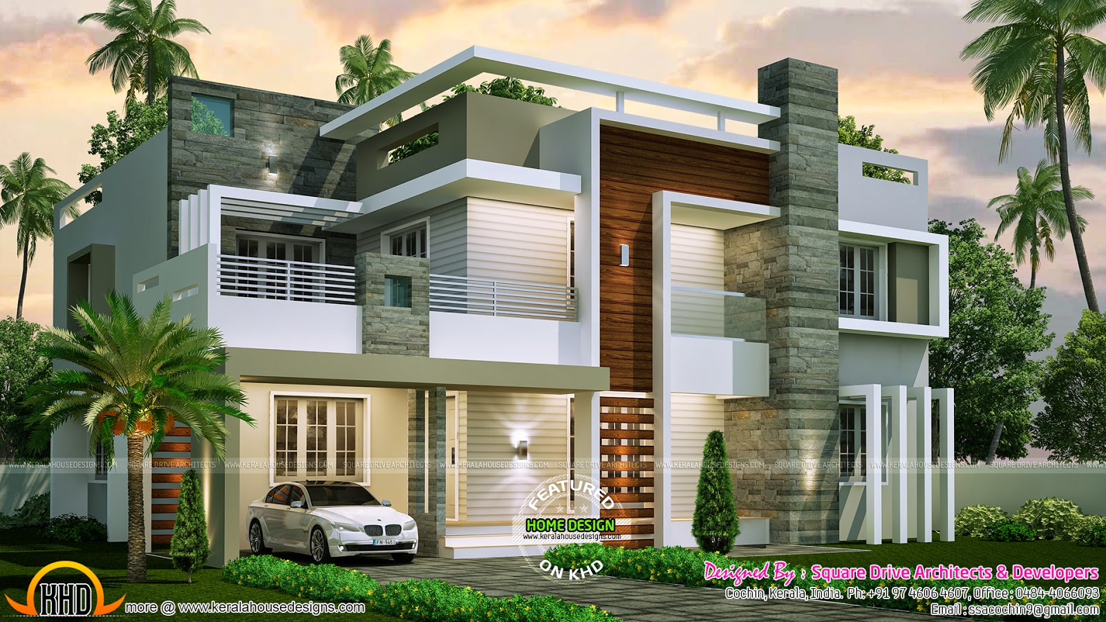 4 bedroom contemporary home design  Kerala home design 