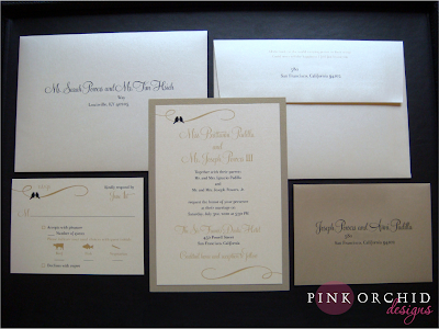Gold and Champagne Wedding Invitations
