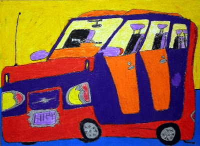 Legally Blind 7-Year Loves to Draw Art Cars
