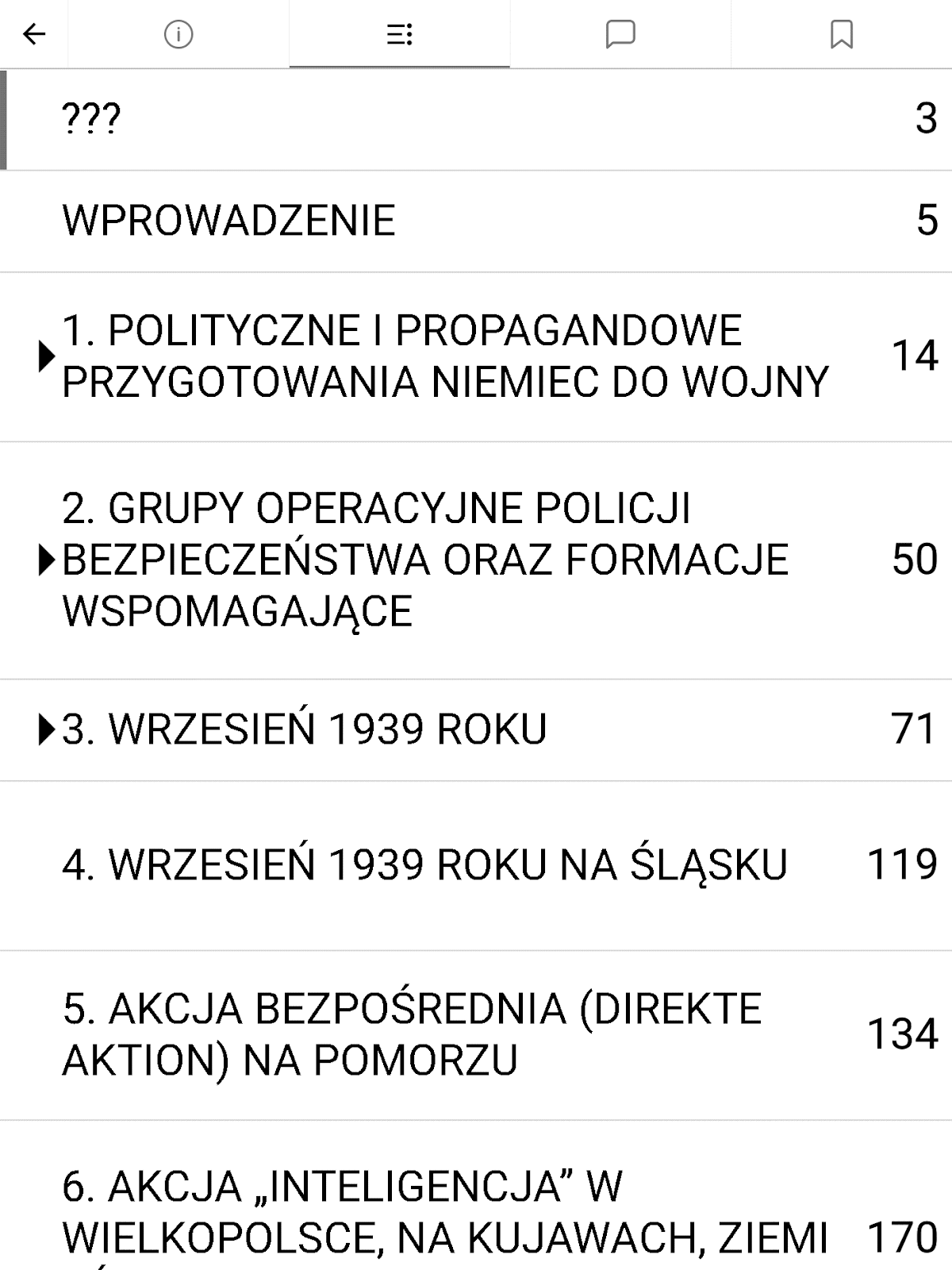 Zagnieżdżony spis treści w pliku EPUB w aplikacji PocketBook Reader na PocketBook InkPad X Pro