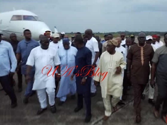 BREAKING: Obasanjo in Delta, to open Stephen Keshi Stadium, others