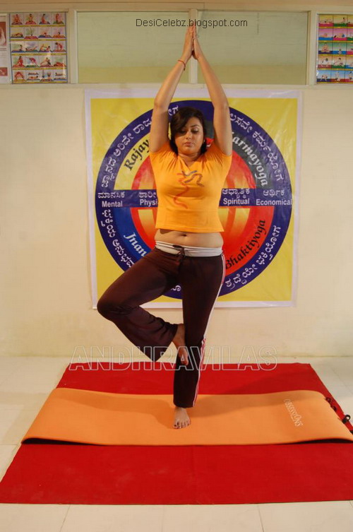 Busty Beauty Namitha doing yoga