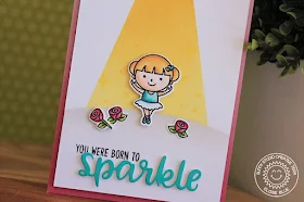 Sunny Studio Stamps: Born to Sparkle Tiny Dancers Spotlight Ballerina Card and Video by Eloise Blue