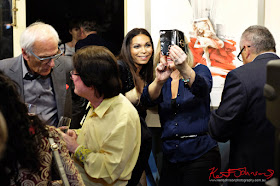 Selfie time with a Billich artwork - Dali Sculptures LAUNCH at Billich Gallery - Photography by Kent Johnson for Street Fashion Sydney