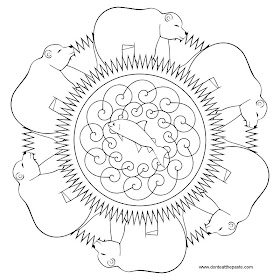 Bear mandala to print and color- 100 ppi jpg version- transparent PNG version also available.