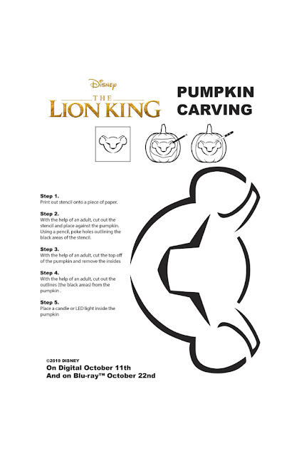 Disney Lion King Simba Halloween Pumpkin Stencil