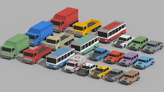 Low Poly Cars Cartoon Vehicles