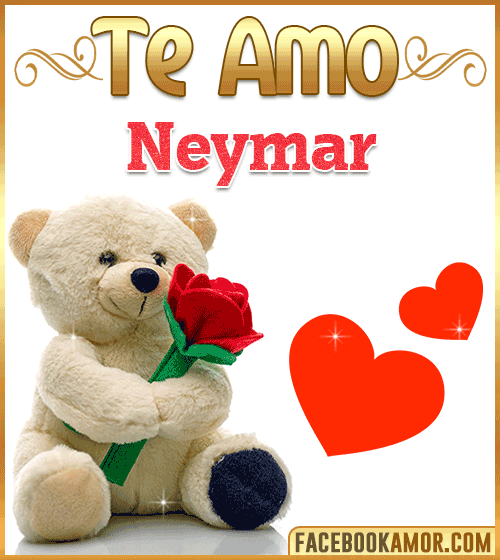 Imagen de peluche con rosa te amo neymar