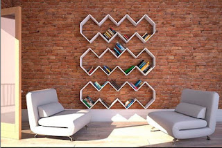 white zig zag shelf