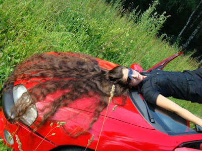 girl and car photo super long hair Hot girl Car babes