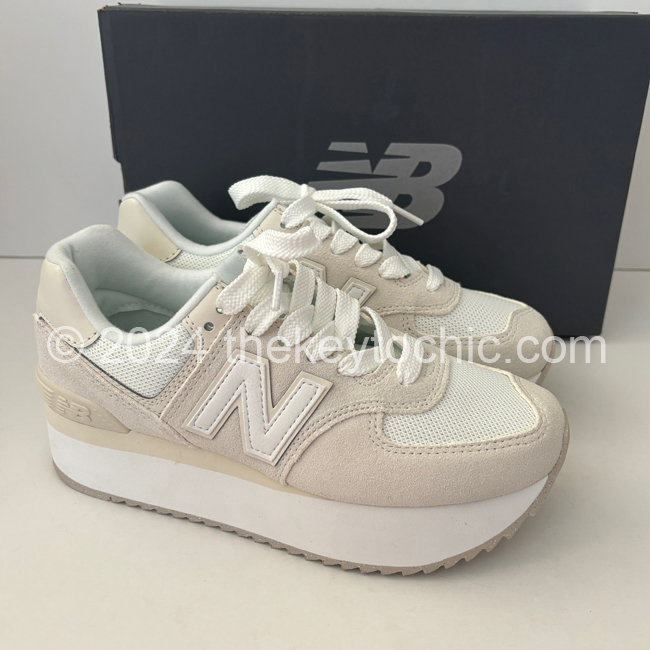 new balance 574+ sneakers white