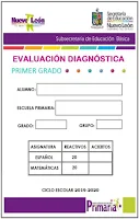 Exámenes de Diagnostico para Primaria 2019-2020 todos los grados