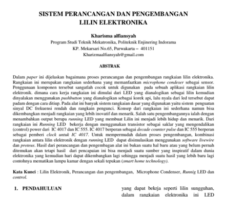 Contoh Jurnal Ilmiah Politeknik Enjinering - Program Studi 