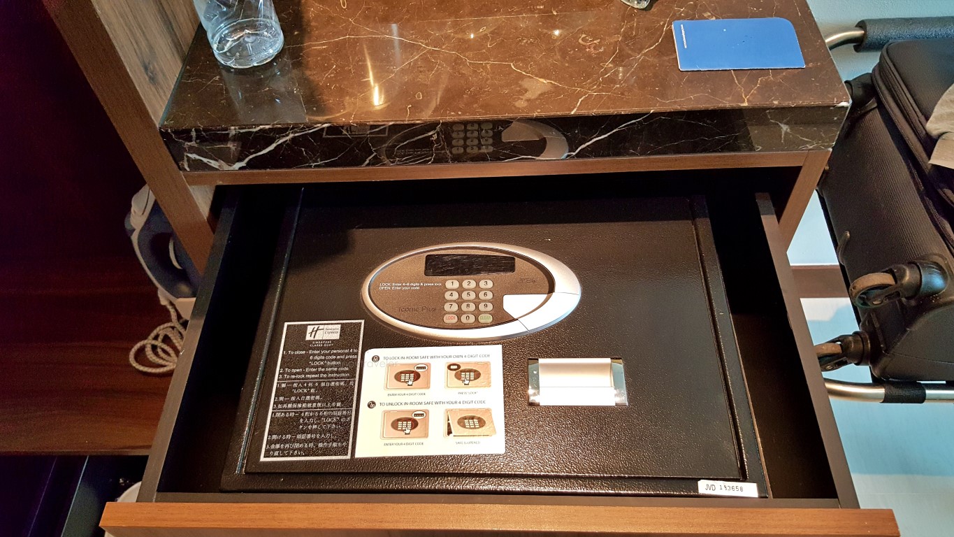 the safety box is in a drawer at Holiday Inn Express (HIE) Singapore Clarke Quay