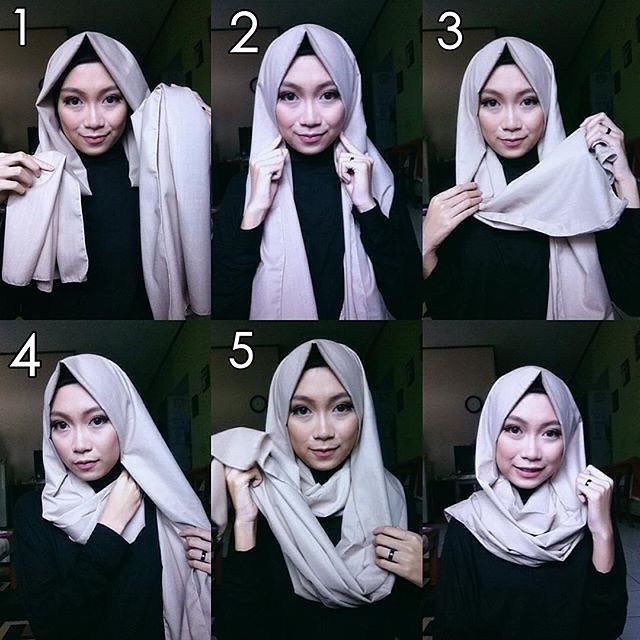 cara memakai jilbab pashmina