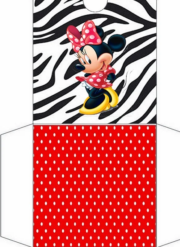 Zebra and Red Minnie Free Printable CD Case.