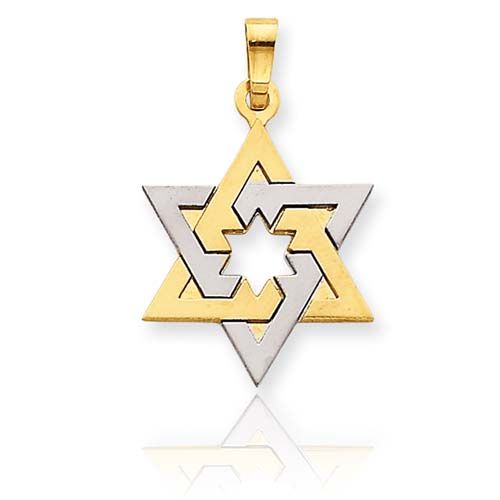 Two-Tone Gold Star of David Pendant