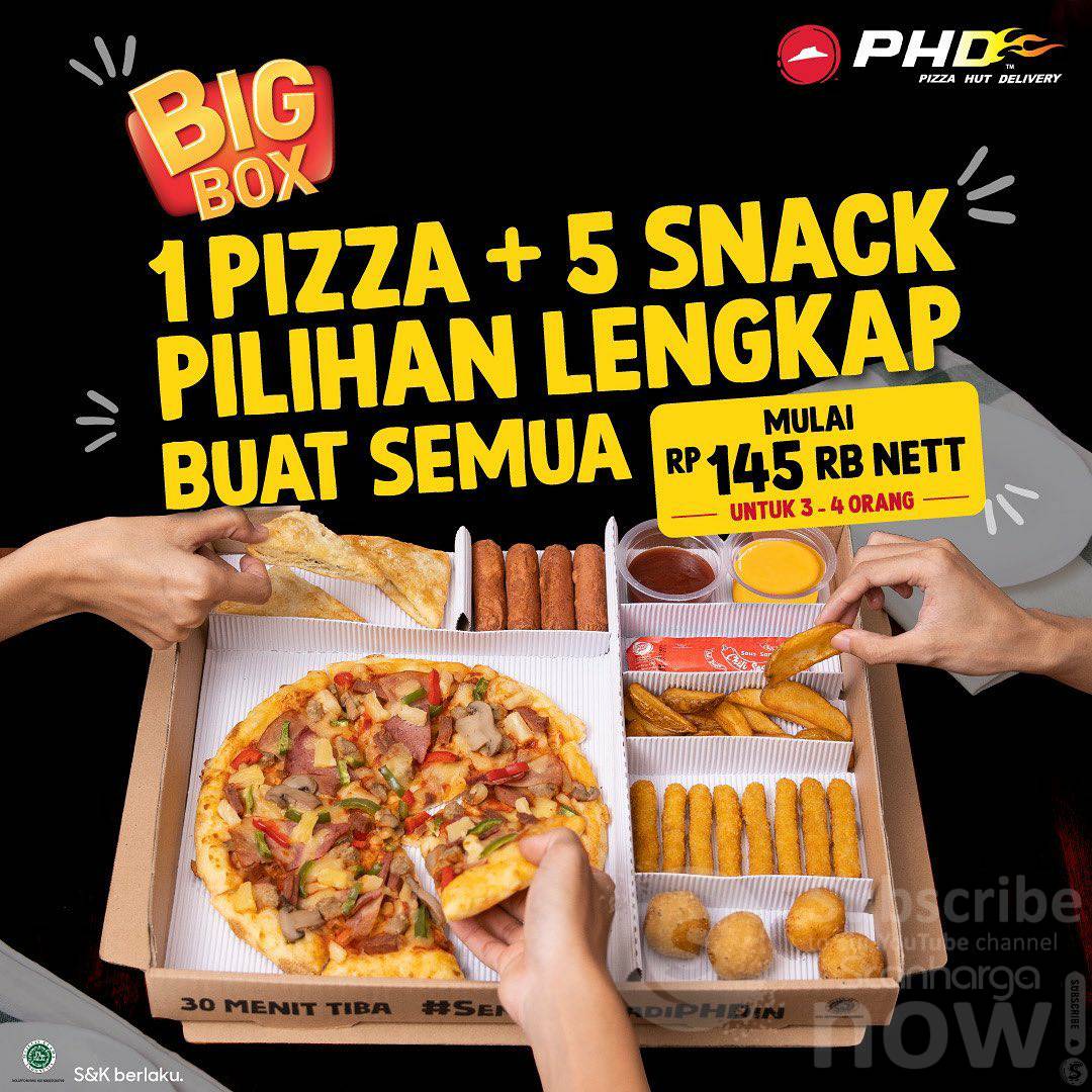 PHD Promo BIG BOX RAMADAN (1 Pizza + 5 Snack) Cuma 145Rb