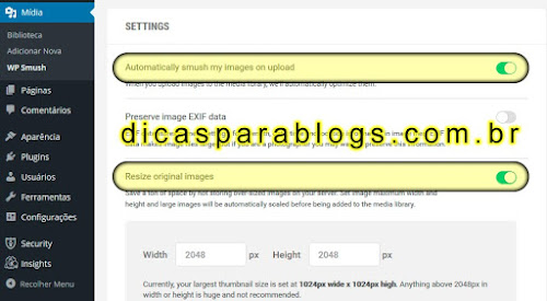 reduzir fotos no wordpress
