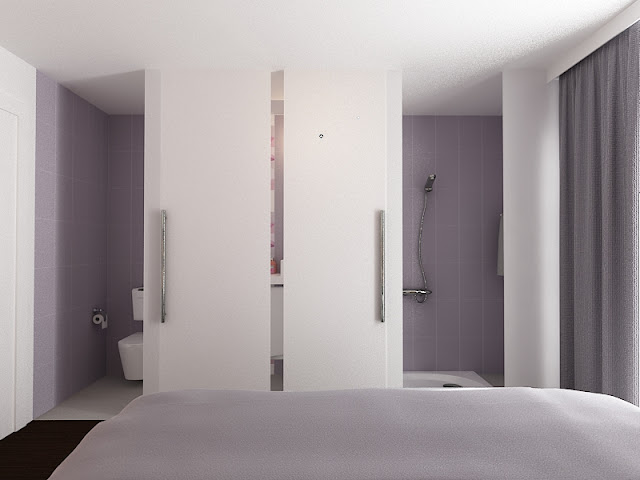 Proyecto 3D Zona de ducha y Zona de WC