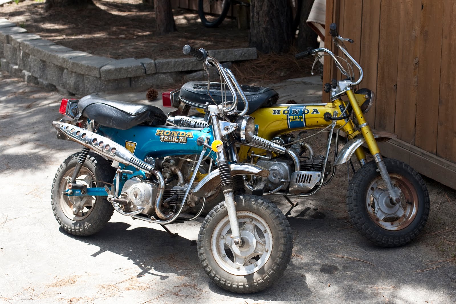 Honda CT70 motorcycles.