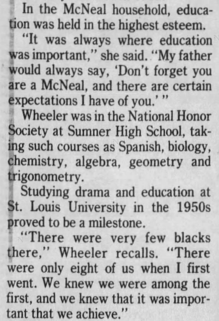1996 news story Metro Academic and Classical High School 4015 McPherson Ave St Louis MO, founded by Betty M Wheeler