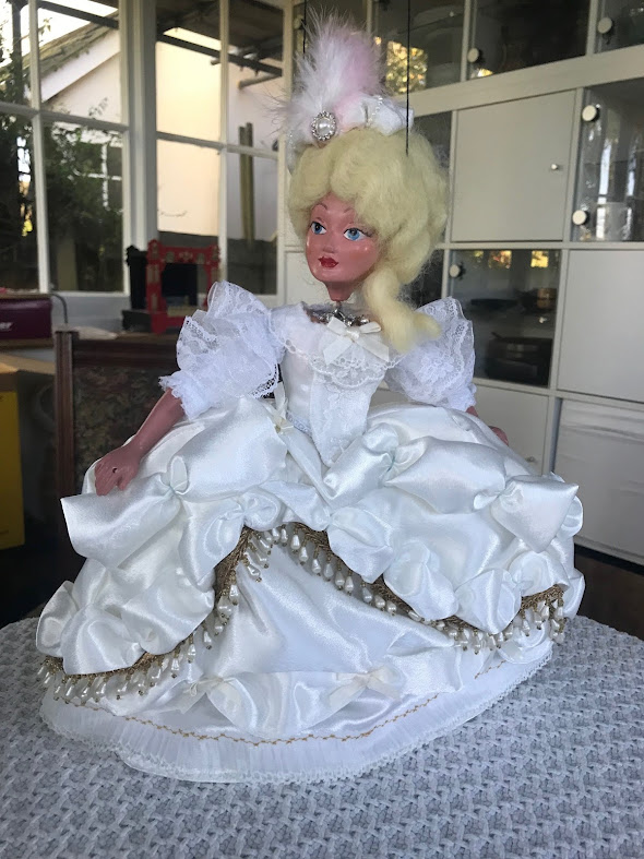 Pelham Puppet, redesigned, 18th Century, Marie Antoinette, marionette, French Queen, French Revolution, special commission , pannier gown