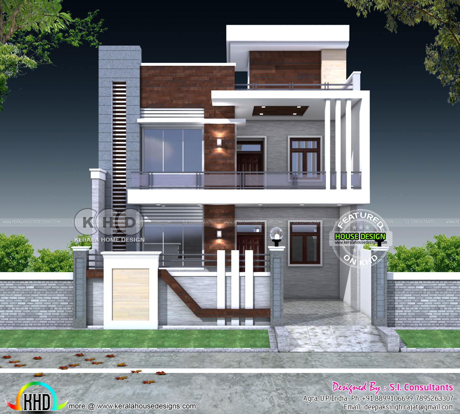 5 bedroom flat roof contemporary India  home  Kerala  home  