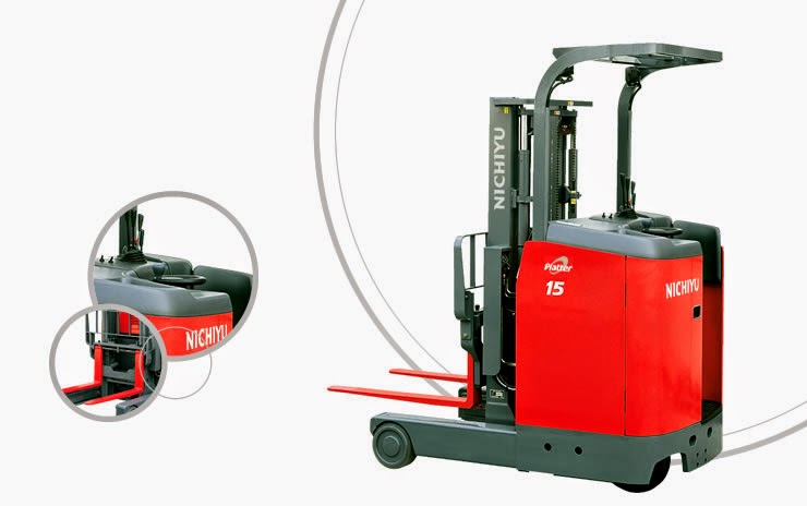 Xe nang dien Reach Truck dung lai