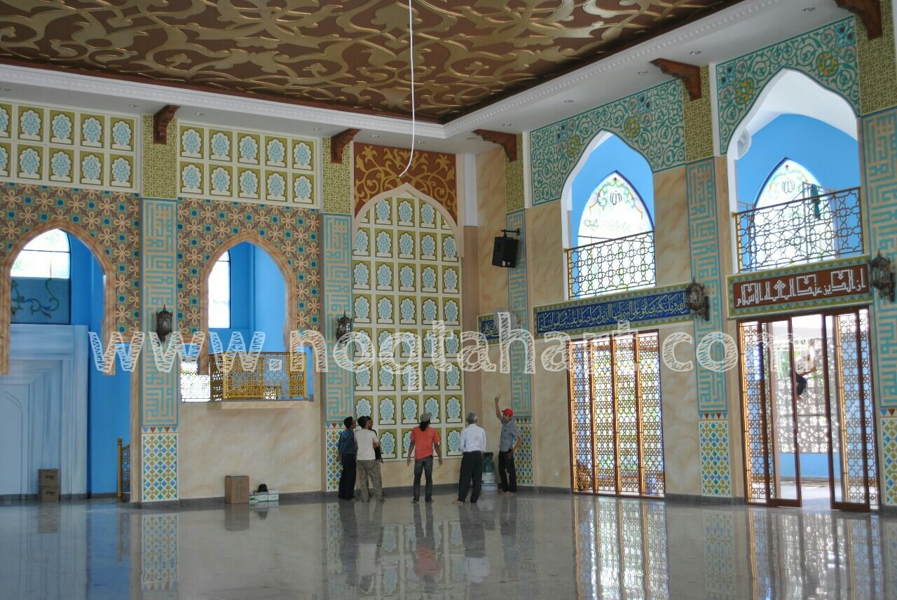 Dekorasi Kubah Masjid  Biru At Thohirin Ciawi Bogor Jawa Barat 