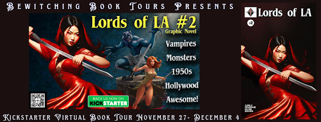 Lords of LA #2 Frank Zanca  Genre: Graphic Novel, Action/Horror Publisher: Destiny Horizons, Inc. Date of Publication: 11/5/23 Number of pages: 48 Cover Artist: Joe Sanchez  Tagline: Vampires, the Mob, 1950s Hollywood = Awesome