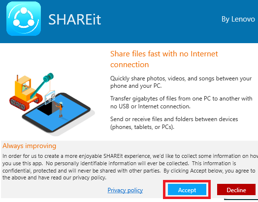 Gambar 2 Cara Menghubungkan SHAREit dari Smartphone ke PC