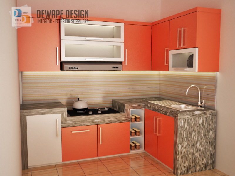  Kitchen Set Warna Orange Putih Malang Kitchen Set rumah 