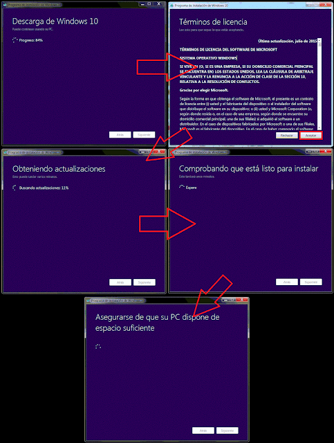 Proceso de actualización a Windows 10.