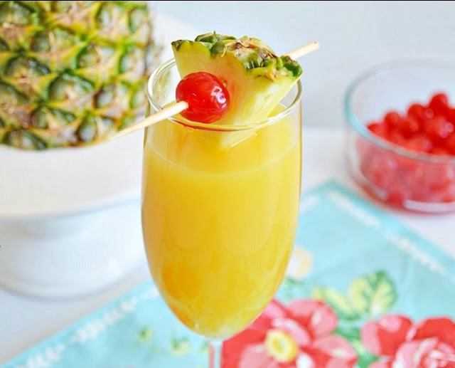 Tropical Mimosas #drink #cocktail