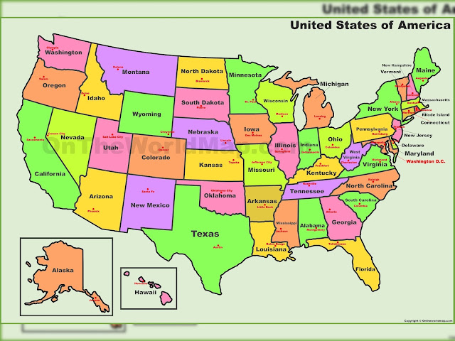 Map Of Usa With Capitals