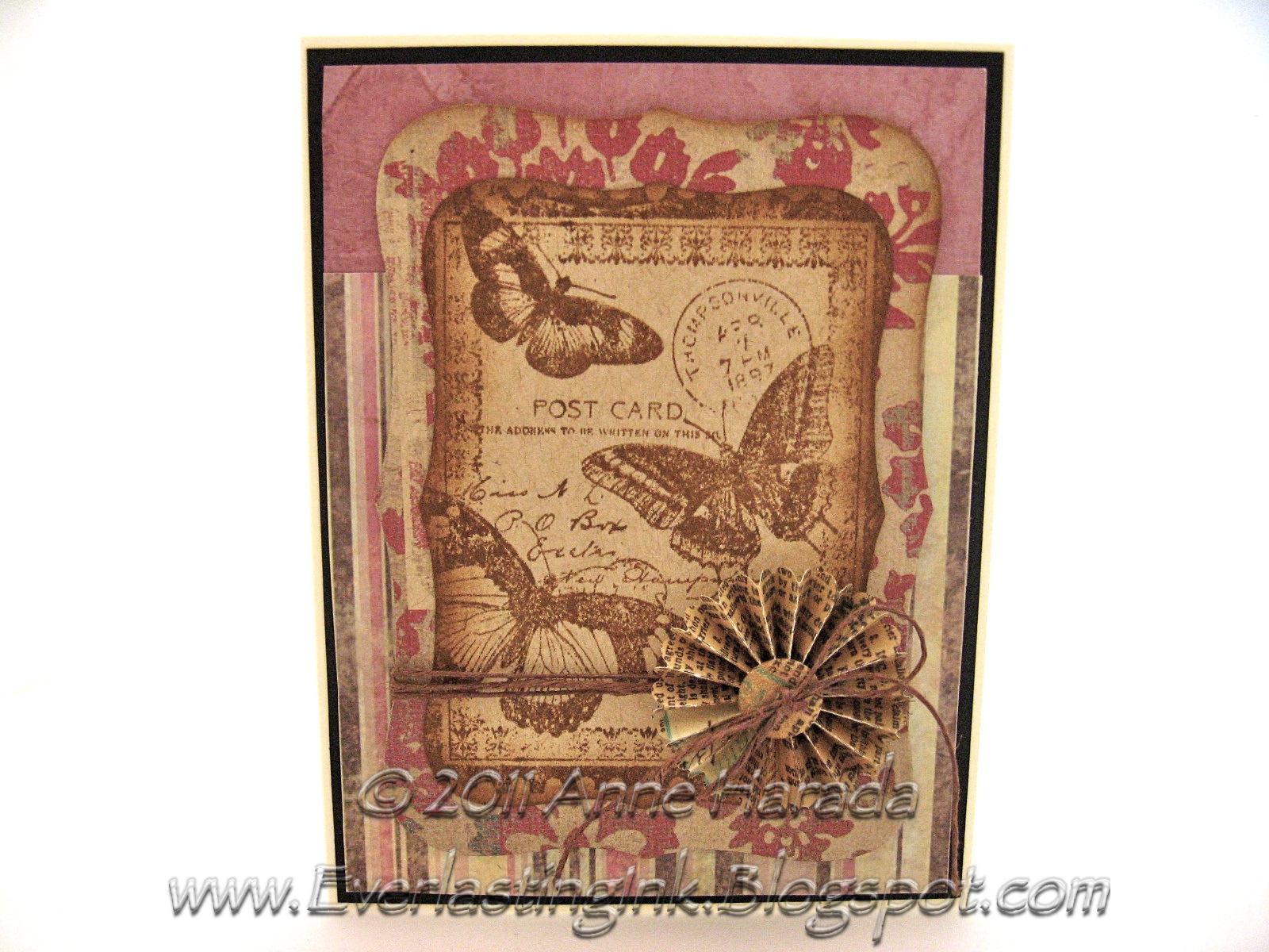 vintage card with butterfly