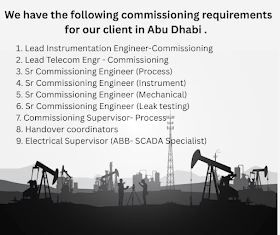  We have the following commissioning requirements for our client in Abu Dhabi . 