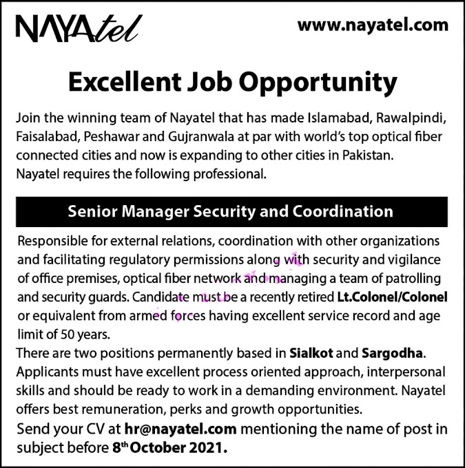 Nayatel  Private Limited Latest Jobs 2021 - Online Apply