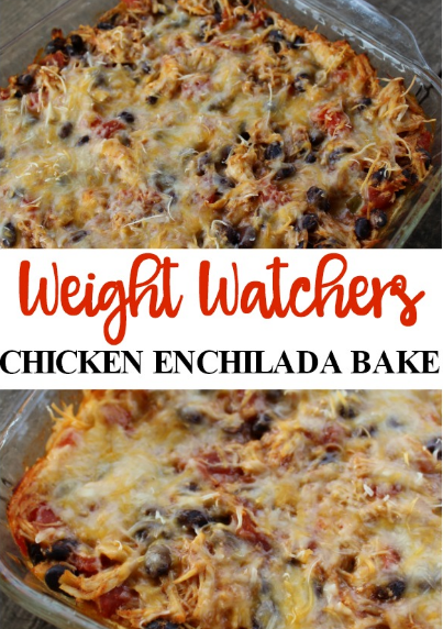 Weight Watchers Chicken Enchilada Bake for weight watchers recipes, weight watchers, weight watchers meals, weight watchers desserts, weight watchers freestyle recipes and weight watchers points plus recipes