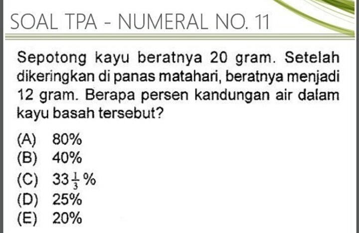 Contoh Akademik Soal Tpa