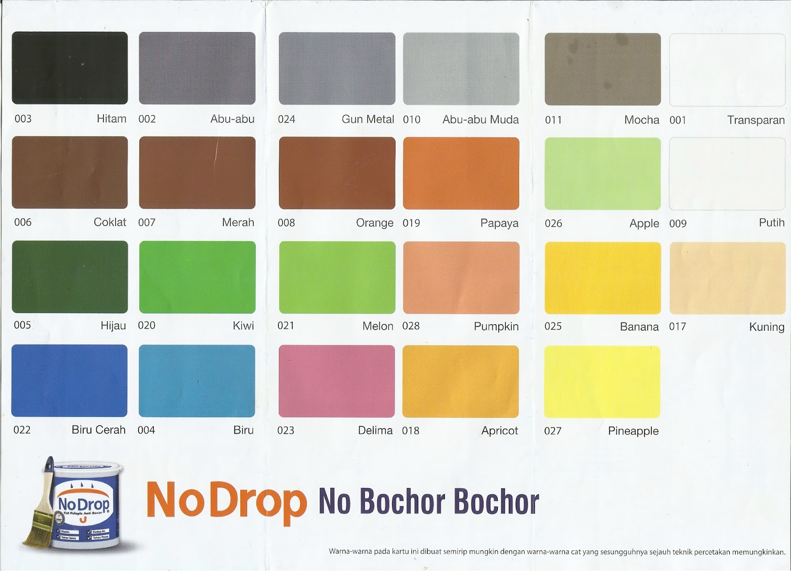 Katalog Warna No  Drop  2021