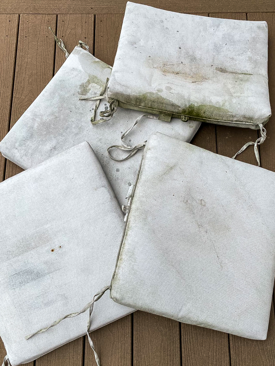 dirty outdoor patio chair cushions