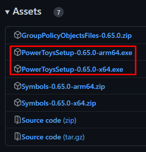 PowerToys GitHub Assets