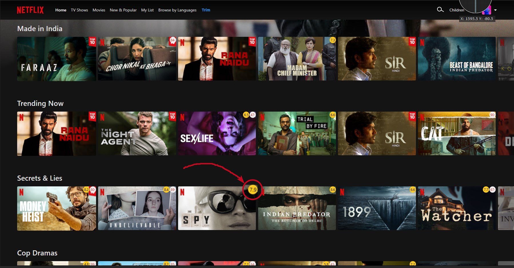 Trim: IMDB Ratings on Netflix and Prime Video