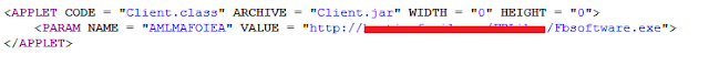 Malicious code of Java Drive by Attack