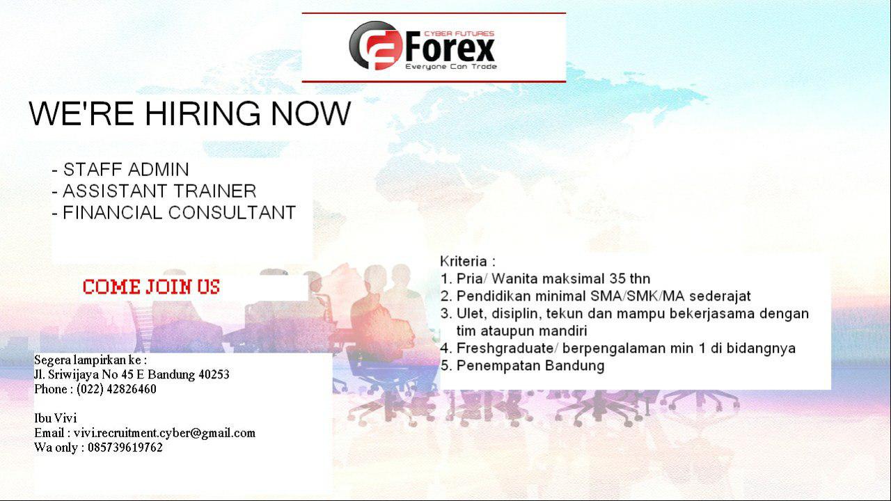 Lowongan Kerja PT. Cyber Forex Bandung April 2019