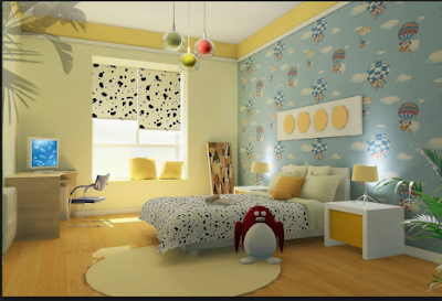 Desain Motif Wallpaper Kamar Tidur Anak Terbaik 2018 14