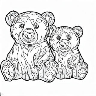 Aprenda sobre a vida dos ursos enquanto se diverte colorindo nossos desenhos educativos para crianças.