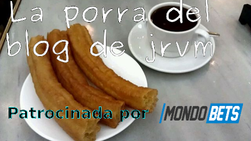 Plato con porras y chocolate texto Porra de Mondobets